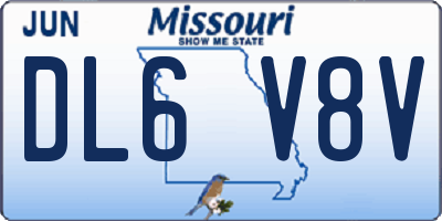 MO license plate DL6V8V