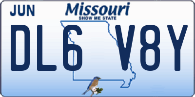 MO license plate DL6V8Y