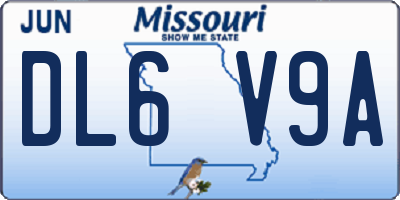 MO license plate DL6V9A