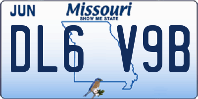 MO license plate DL6V9B