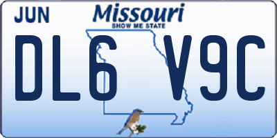 MO license plate DL6V9C