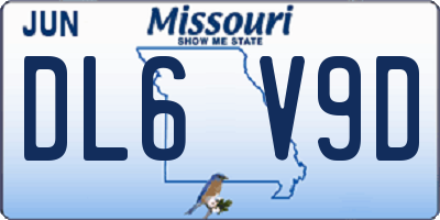 MO license plate DL6V9D