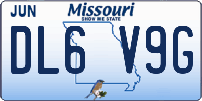 MO license plate DL6V9G