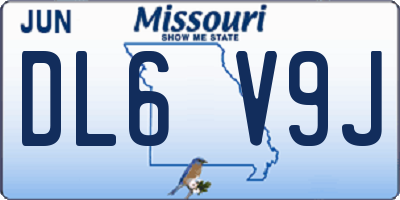 MO license plate DL6V9J