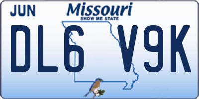 MO license plate DL6V9K