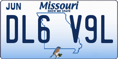 MO license plate DL6V9L