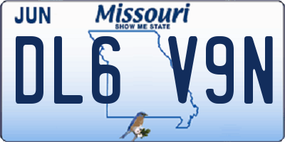 MO license plate DL6V9N