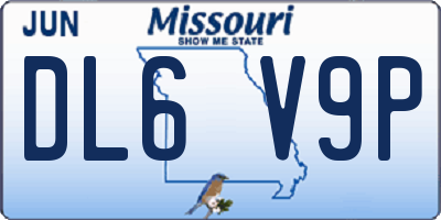MO license plate DL6V9P