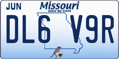 MO license plate DL6V9R