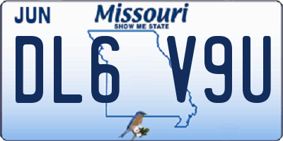 MO license plate DL6V9U