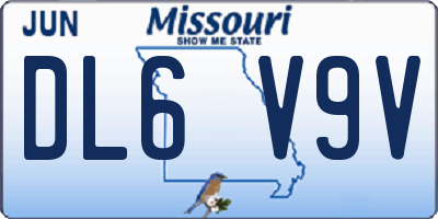 MO license plate DL6V9V