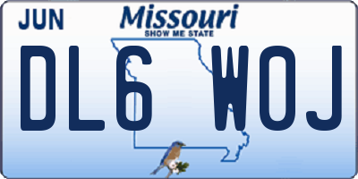 MO license plate DL6W0J