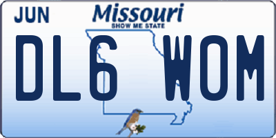 MO license plate DL6W0M
