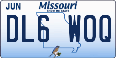 MO license plate DL6W0Q