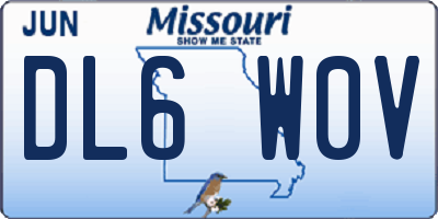 MO license plate DL6W0V