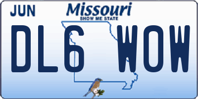 MO license plate DL6W0W