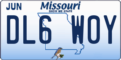 MO license plate DL6W0Y