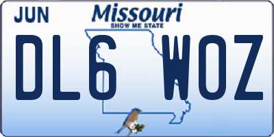 MO license plate DL6W0Z