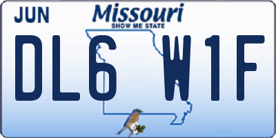 MO license plate DL6W1F