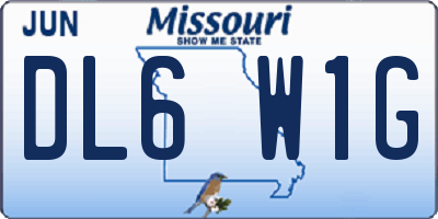 MO license plate DL6W1G