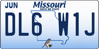 MO license plate DL6W1J