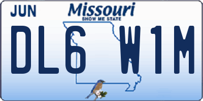 MO license plate DL6W1M
