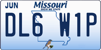 MO license plate DL6W1P