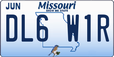 MO license plate DL6W1R