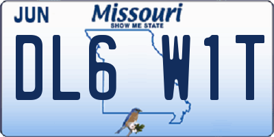 MO license plate DL6W1T