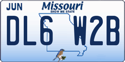 MO license plate DL6W2B