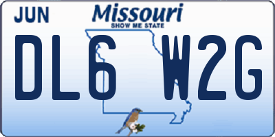 MO license plate DL6W2G