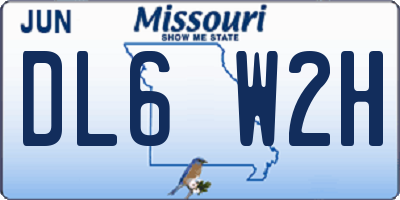 MO license plate DL6W2H