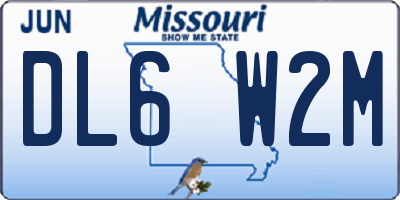 MO license plate DL6W2M