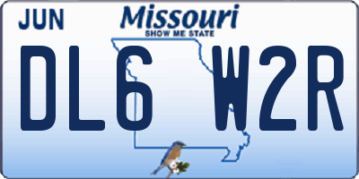 MO license plate DL6W2R