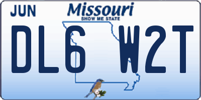MO license plate DL6W2T