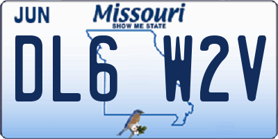 MO license plate DL6W2V
