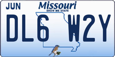 MO license plate DL6W2Y