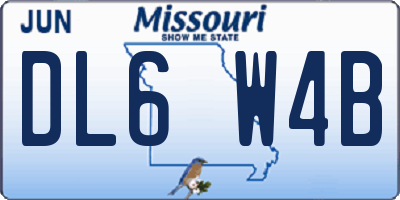 MO license plate DL6W4B