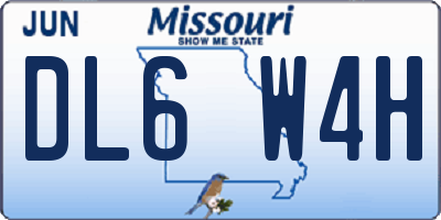 MO license plate DL6W4H