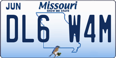 MO license plate DL6W4M