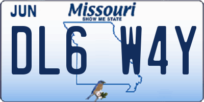 MO license plate DL6W4Y