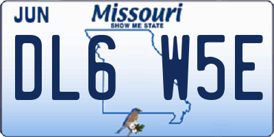 MO license plate DL6W5E
