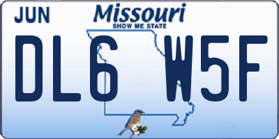 MO license plate DL6W5F