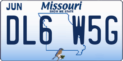 MO license plate DL6W5G