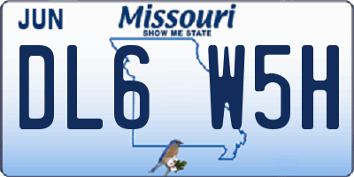 MO license plate DL6W5H