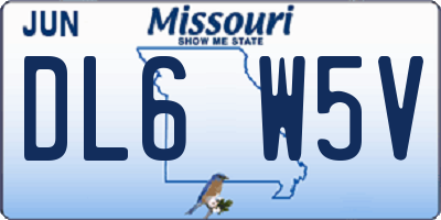 MO license plate DL6W5V