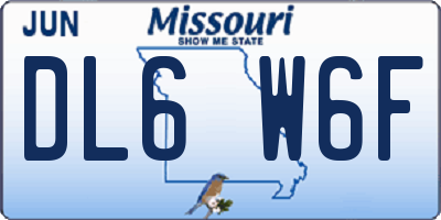 MO license plate DL6W6F