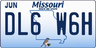 MO license plate DL6W6H