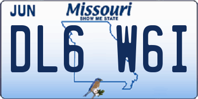 MO license plate DL6W6I