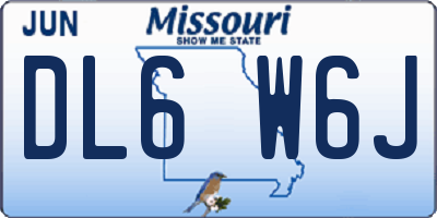 MO license plate DL6W6J